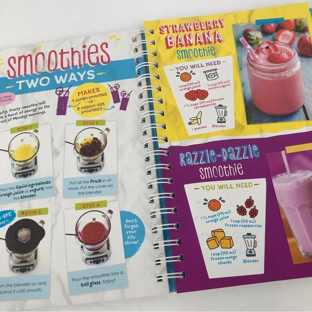 Colorful Kids Cook Book with Rainbow Whisk